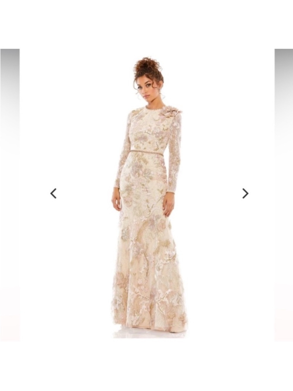 Mac Duggal 11174 Floral Embroidered Lace Trumpet Gown sz 4 NWOT